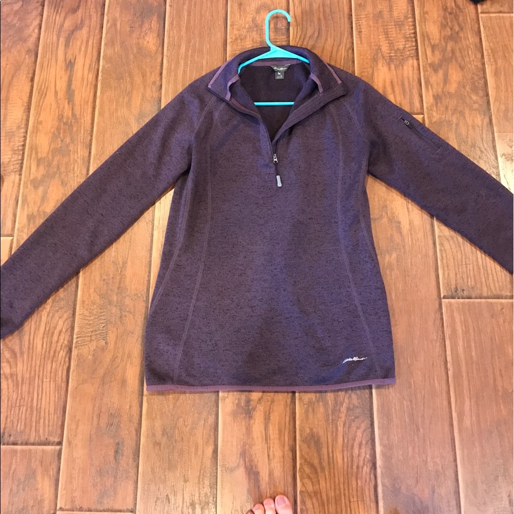 Eddie Bauer Purple Fleece Quarter-Zip Pullover